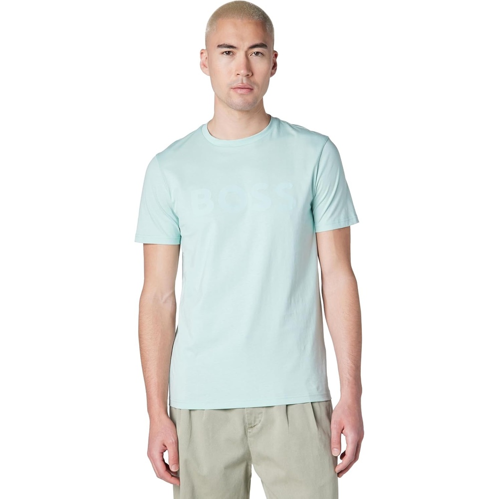image:imageBOSS Mens Bold Logo ShortSleeve Jersey TShirtBlue Haze