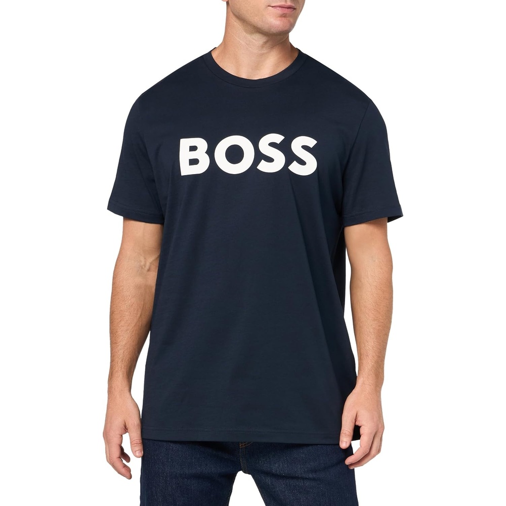 image:imageBOSS Mens Bold Logo ShortSleeve Jersey TShirtBlueberry Blue