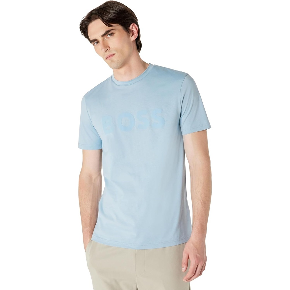 image:imageBOSS Mens Bold Logo ShortSleeve Jersey TShirtColony Blue