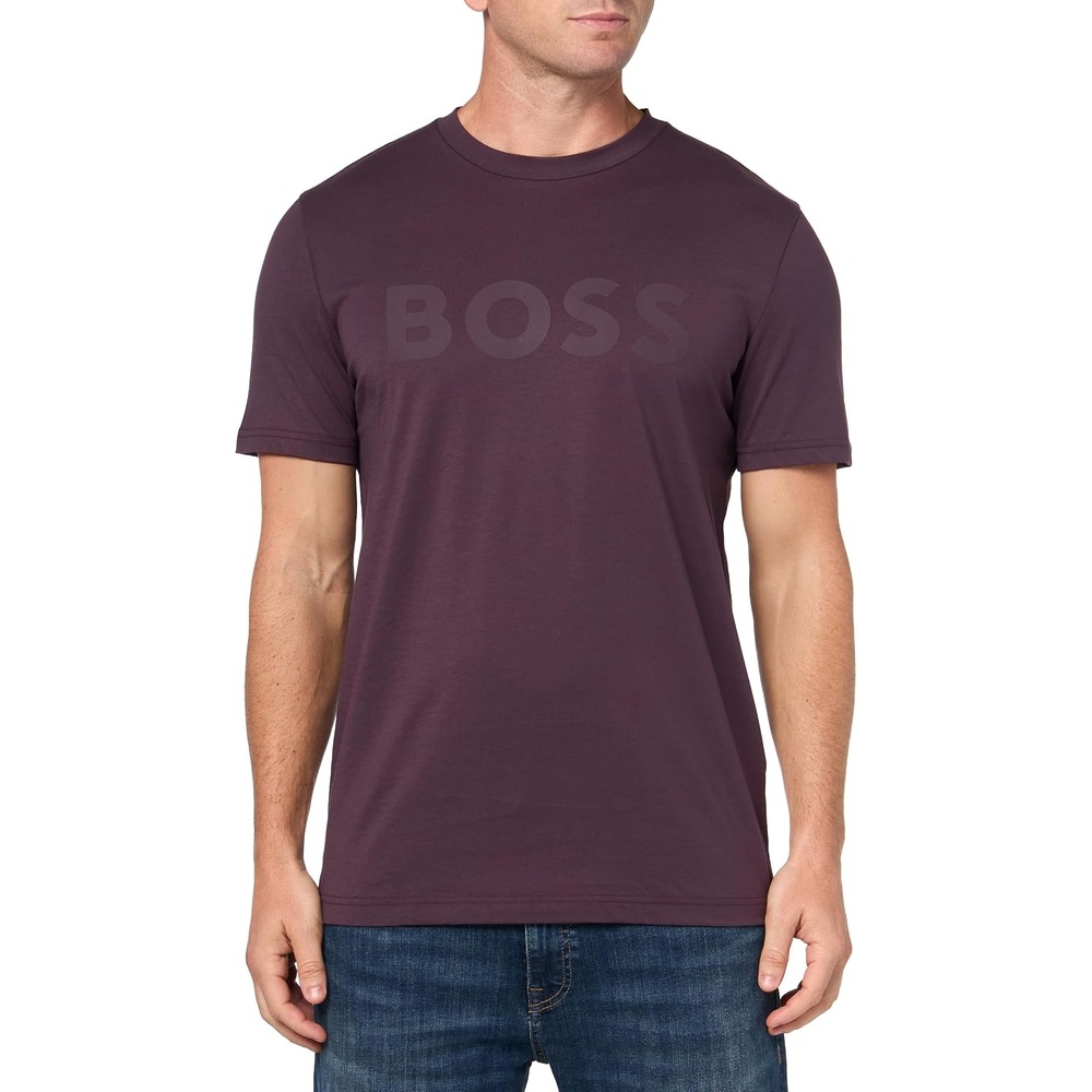 image:imageBOSS Mens Bold Logo ShortSleeve Jersey TShirtEggplant