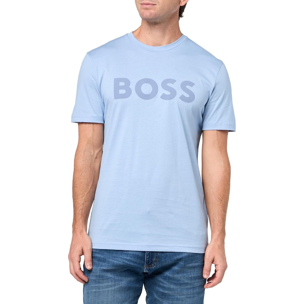 image:imageBOSS Mens Bold Logo ShortSleeve Jersey TShirtForever Blue