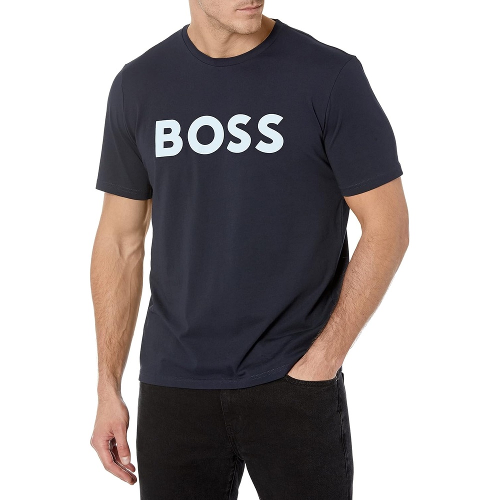 image:imageBOSS Mens Bold Logo ShortSleeve Jersey TShirtMidnight Blue