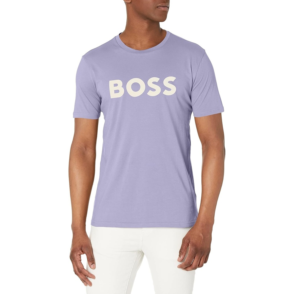 image:imageBOSS Mens Bold Logo ShortSleeve Jersey TShirtPersian Violet