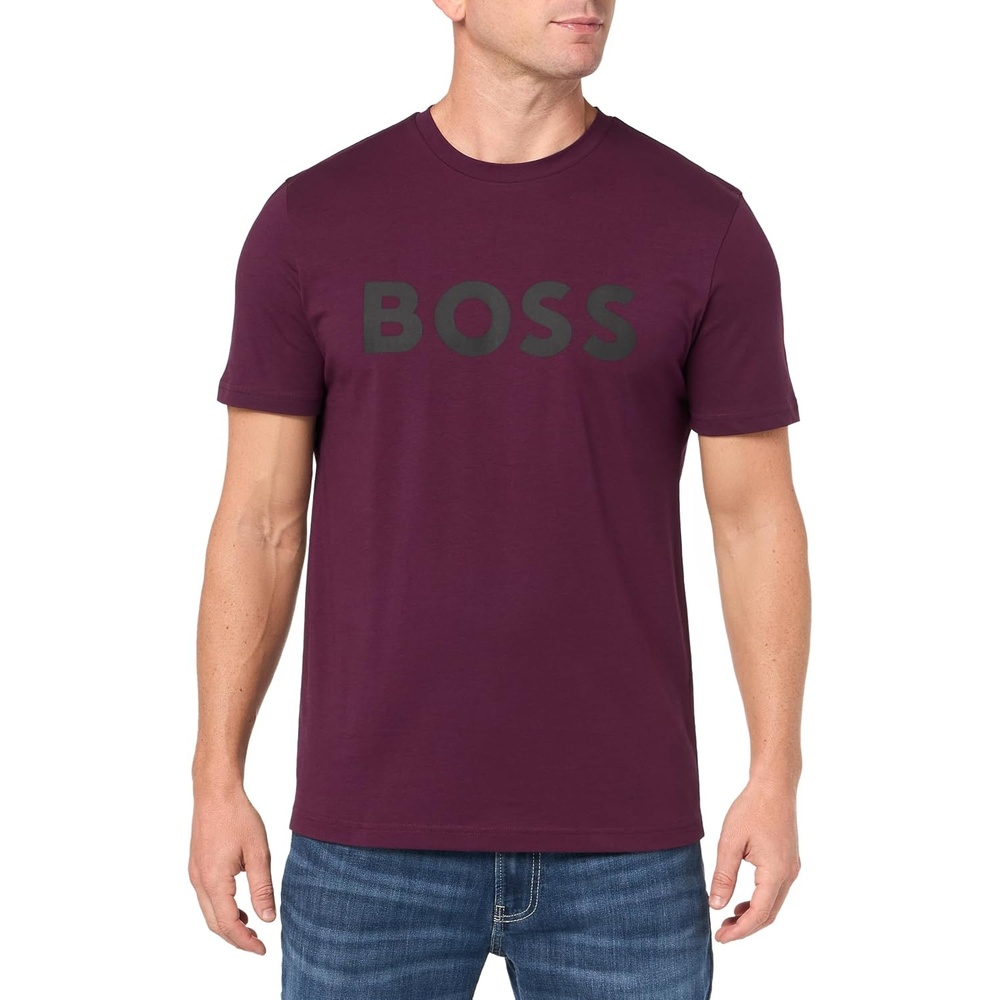 image:imageBOSS Mens Bold Logo ShortSleeve Jersey TShirtPotent Purple