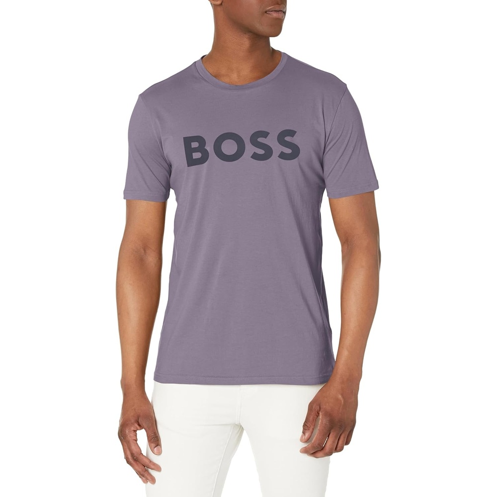 image:imageBOSS Mens Bold Logo ShortSleeve Jersey TShirtPurple Sage