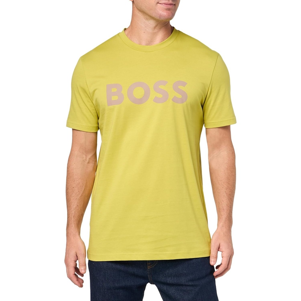 image:imageBOSS Mens Bold Logo ShortSleeve Jersey TShirtYellow Squash