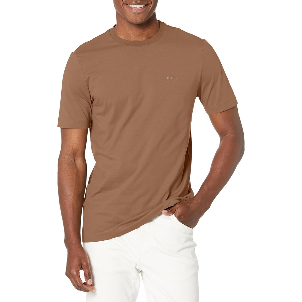 image:imageBOSS Mens Chest Logo Soft Jersey Crew Neck TShirtMarshland Green
