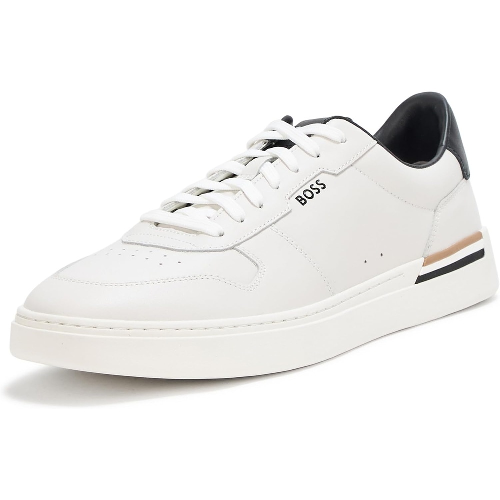 image:imageBOSS Mens Clint Low Profile Leather SneakerMilk