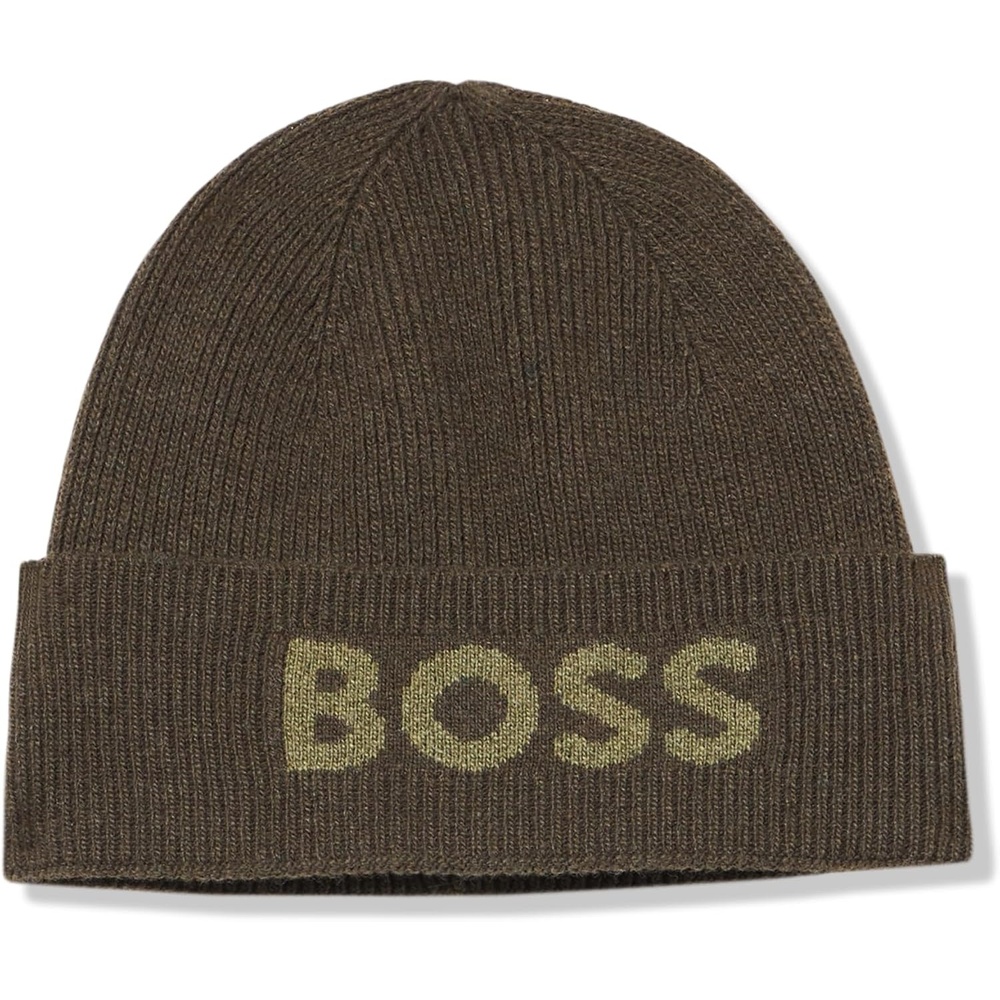 image:imageBOSS Mens Contrast Logo Knit HatOlive Smoke