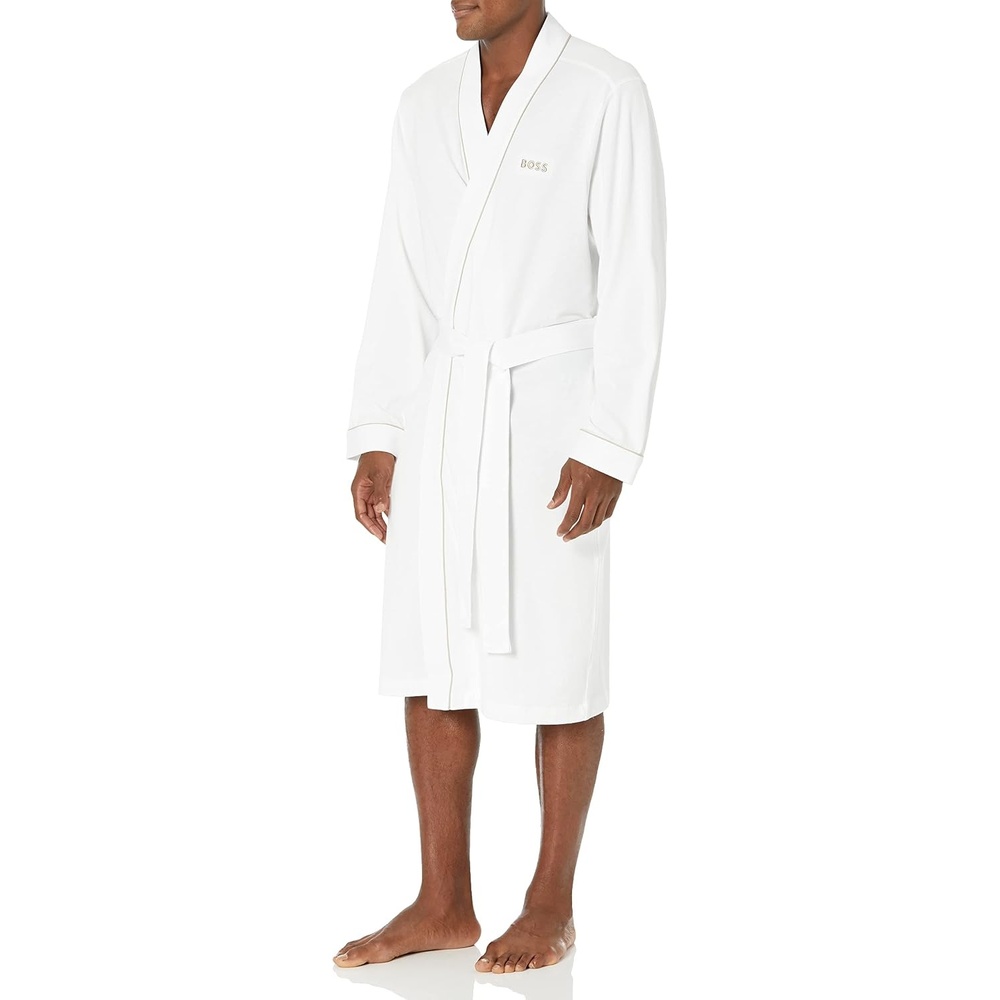 image:imageBOSS Mens Cotton Kimono RobeCloud White
