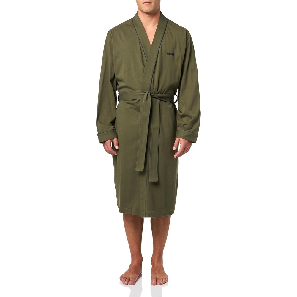 image:imageBOSS Mens Cotton Kimono RobeDeep Olive Green