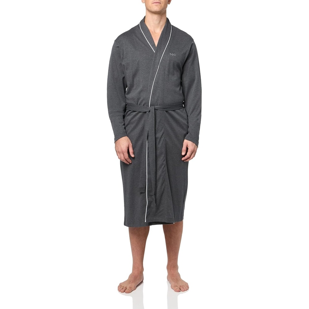 image:imageBOSS Mens Cotton Kimono RobeWood Apple Grey