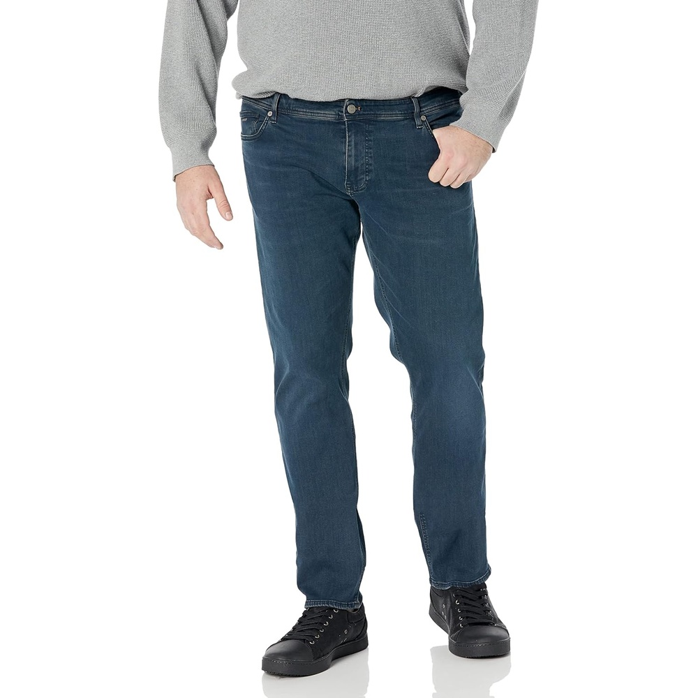 image:imageBOSS Mens Delaware Slim Fit Stretch JeansWashed Up Dark Indigo