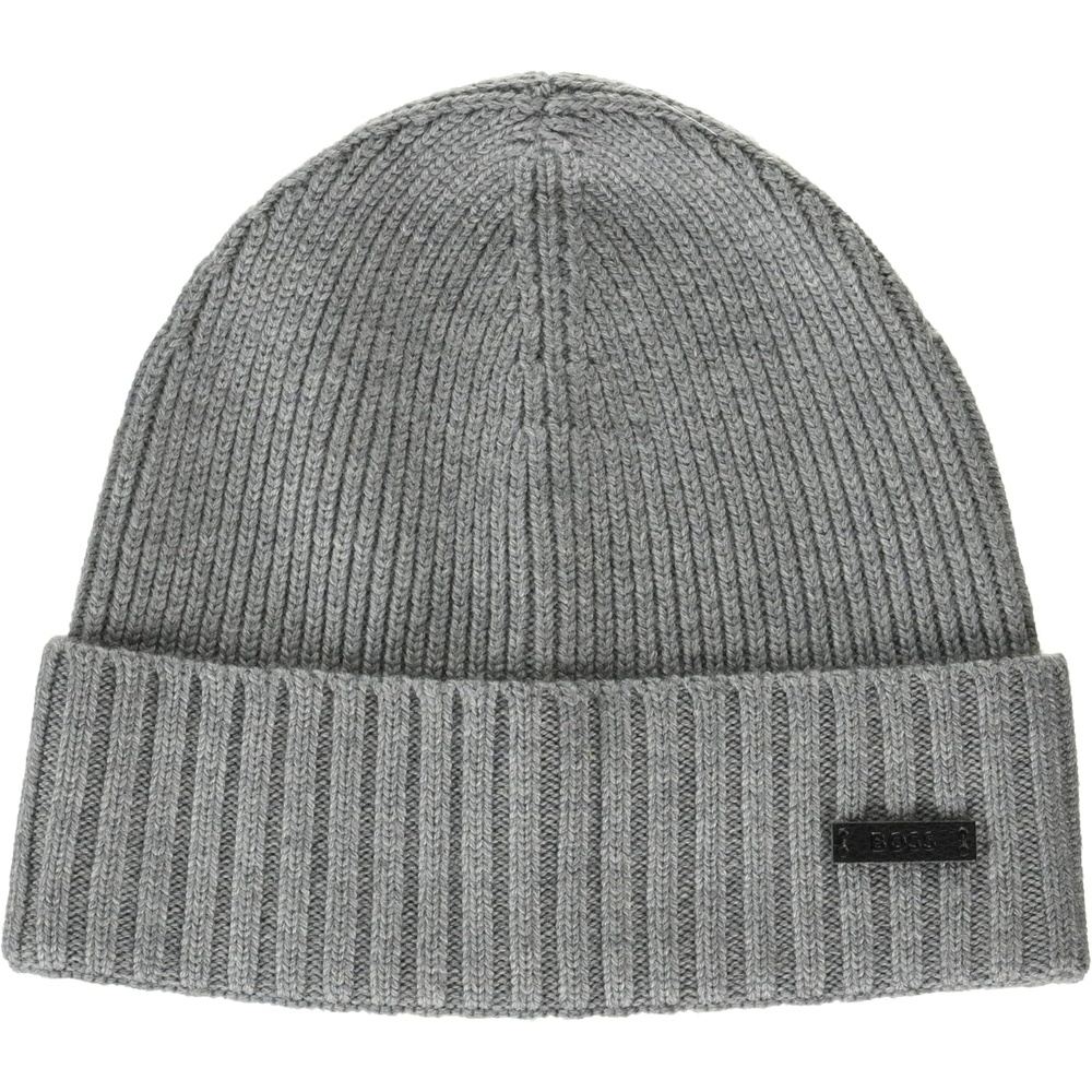 image:imageBOSS Mens Fati Ribbed Knit HatLight Melange Grey