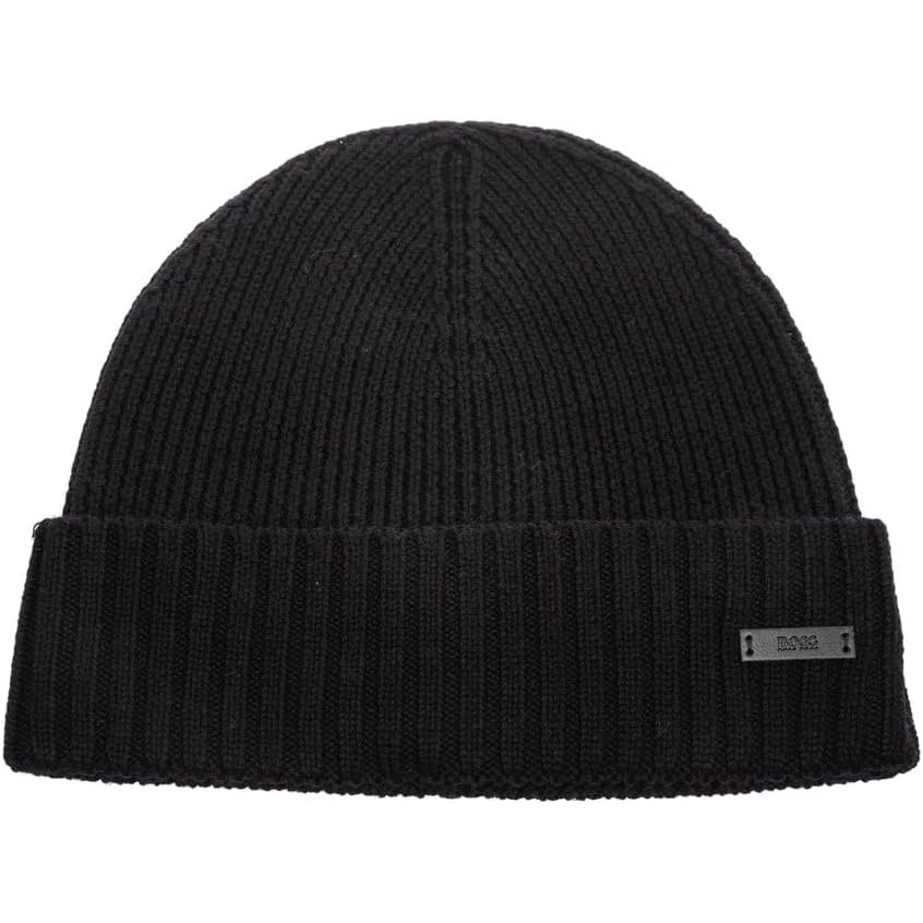 image:imageBOSS Mens Fati Ribbed Knit HatStormy Black
