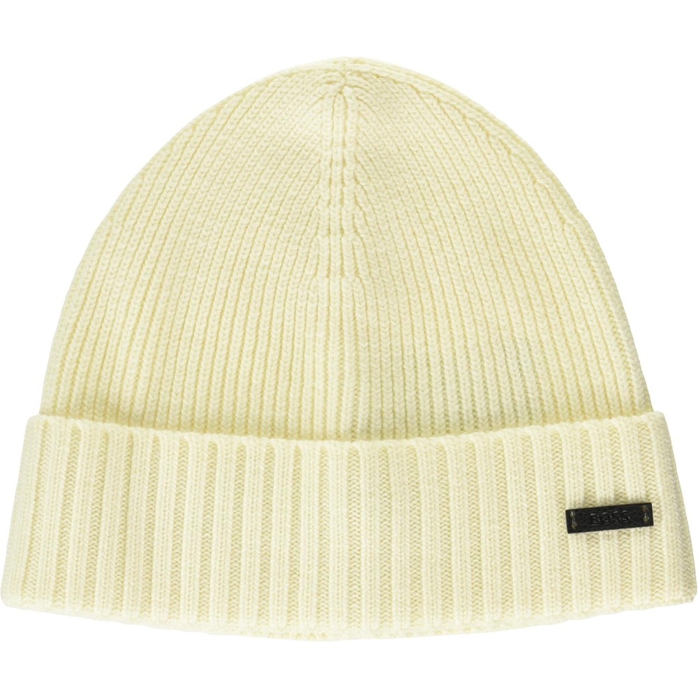 image:imageBOSS Mens Fati Ribbed Knit HatWhisper White