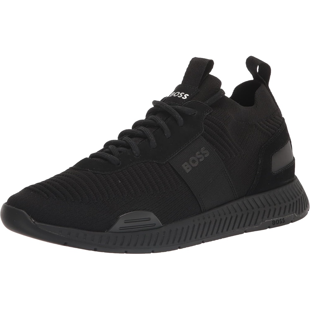 image:imageBOSS Mens Fly Mesh Lace Up SneakersBlackGold