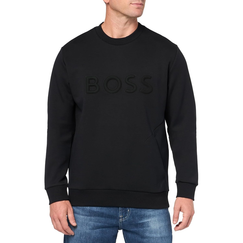 image:imageBOSS Mens Iconic Logo Crewneck SweatshirtBlack Pepper
