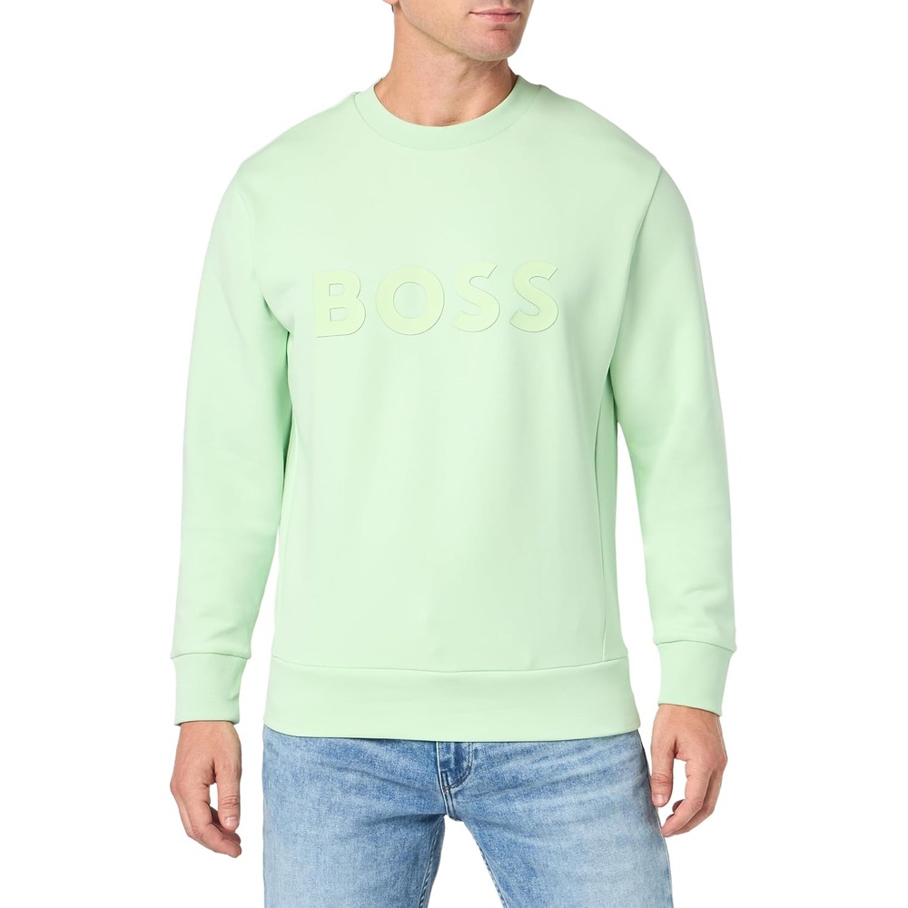 image:imageBOSS Mens Iconic Logo Crewneck SweatshirtPastal Green
