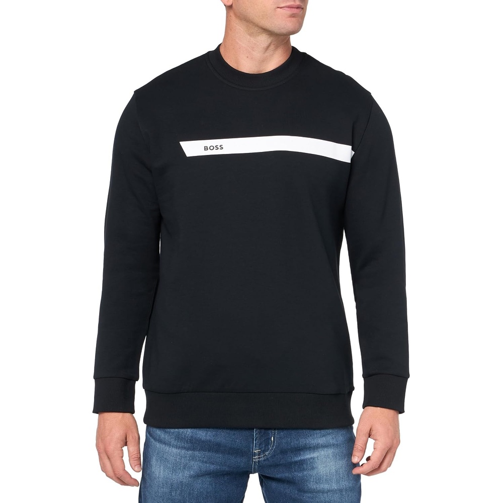 image:imageBOSS Mens Iconic Logo Crewneck SweatshirtSmokey Black