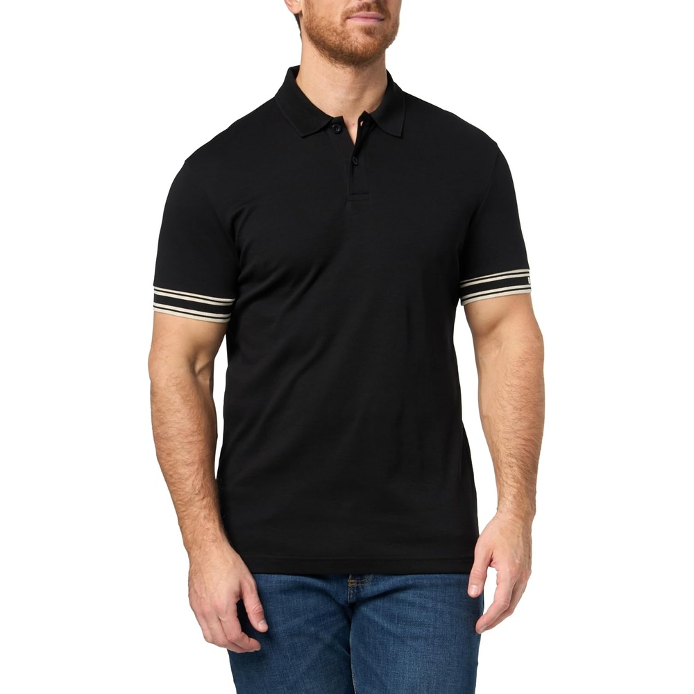 image:imageBOSS Mens Interlock Cotton Polo ShirtPitch Black