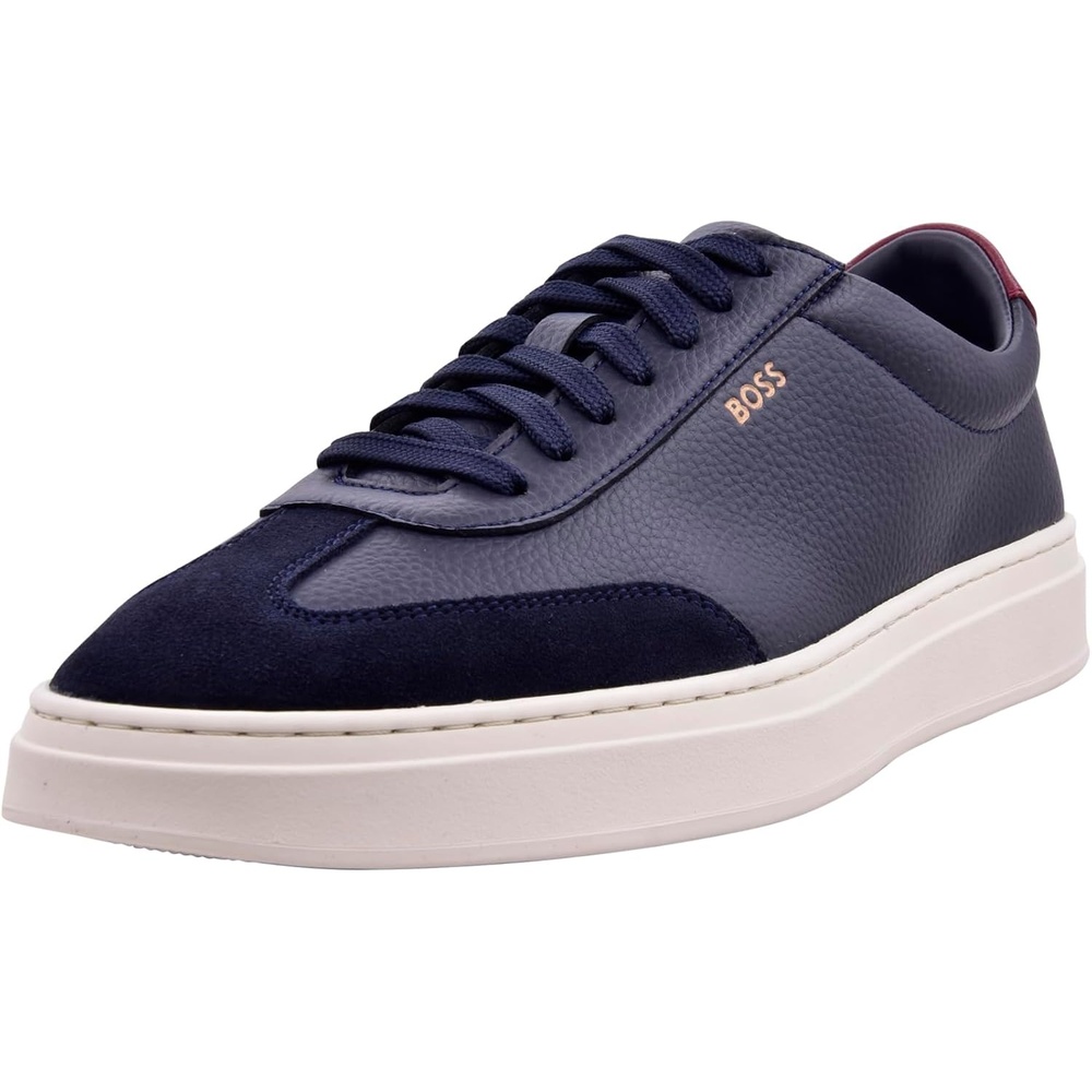 image:imageBOSS Mens Kieran Smooth Leather Tennis SneakerNavy Zone