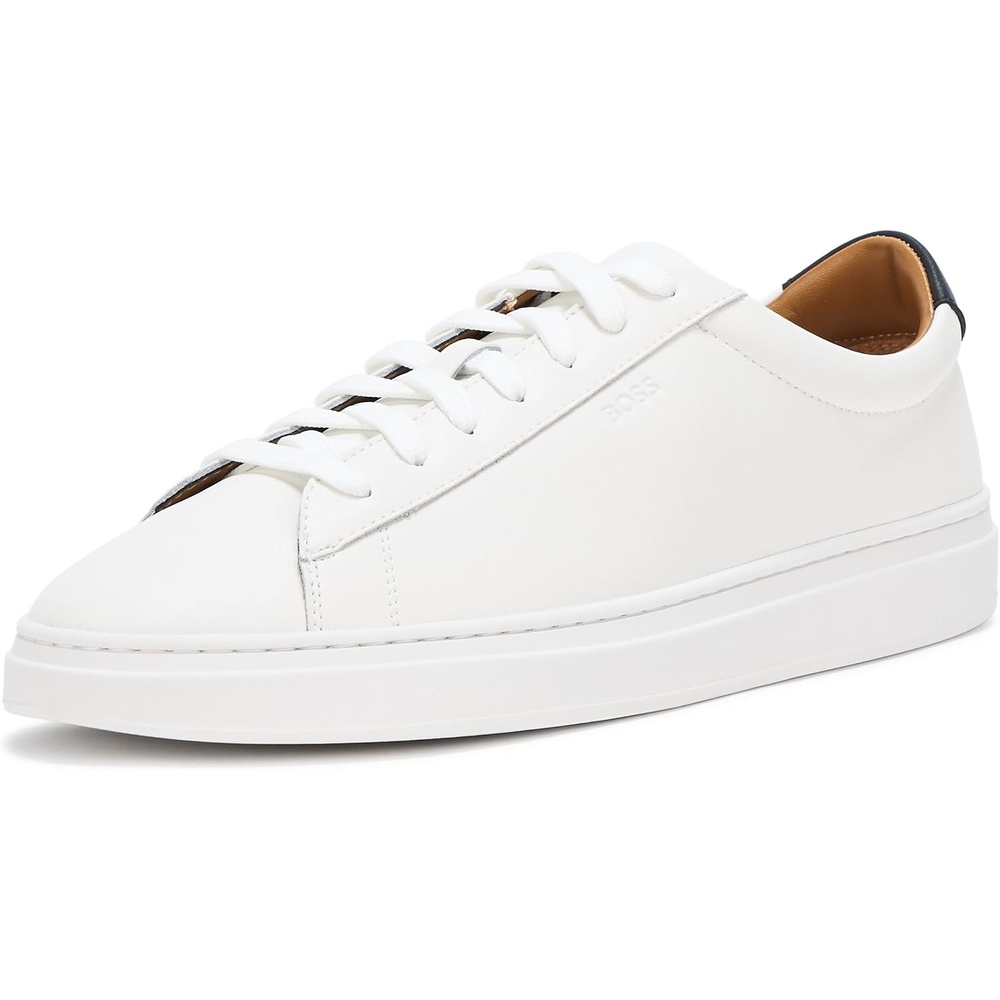 image:imageBOSS Mens Kieran Smooth Leather Tennis SneakerSalted White