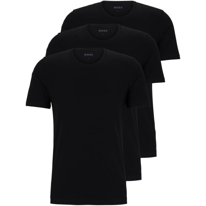 image:imageBOSS Mens Logo Embroidered Cotton Tee 3 PackDark Soil Black