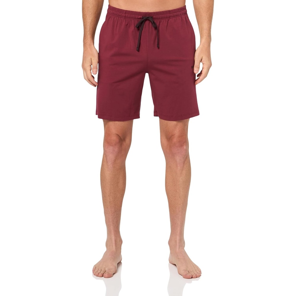 image:imageBOSS Mens MixampMatch Cotton Stretch Lounge ShortsBlack Cherry