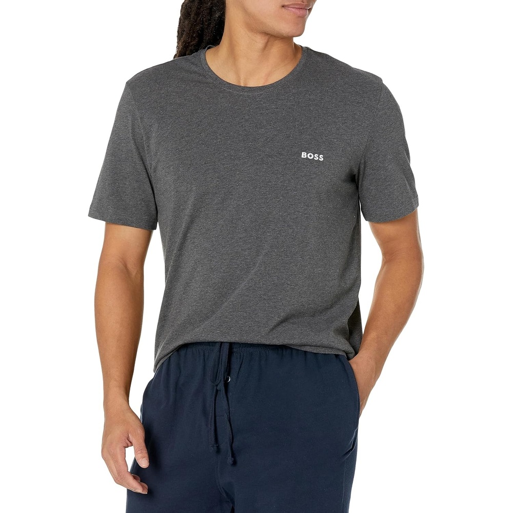 image:imageBOSS Mens MixampMatch Crewneck Cotton Lounge TShirtAsphault Grey