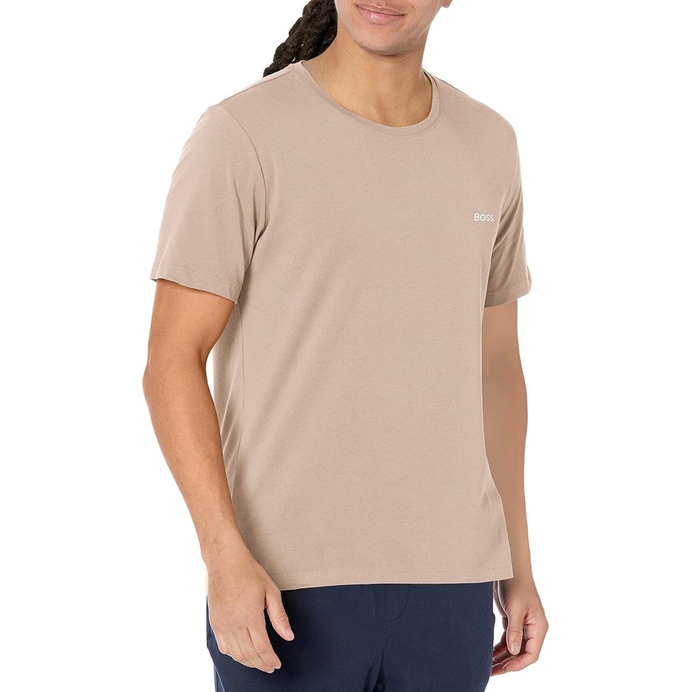 image:imageBOSS Mens MixampMatch Crewneck Cotton Lounge TShirtBeach Sand