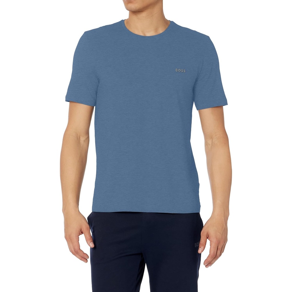 image:imageBOSS Mens MixampMatch Crewneck Cotton Lounge TShirtBijou Blue