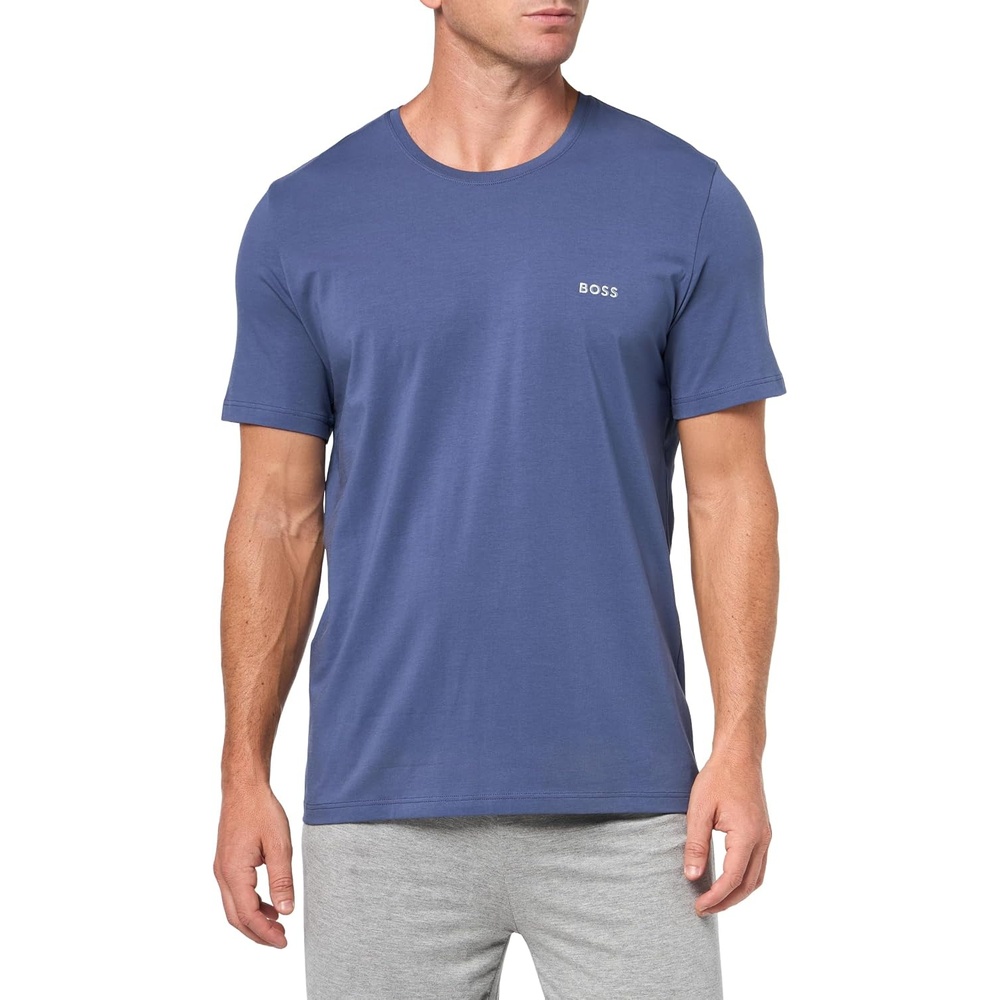 image:imageBOSS Mens MixampMatch Crewneck Cotton Lounge TShirtBlue Corn