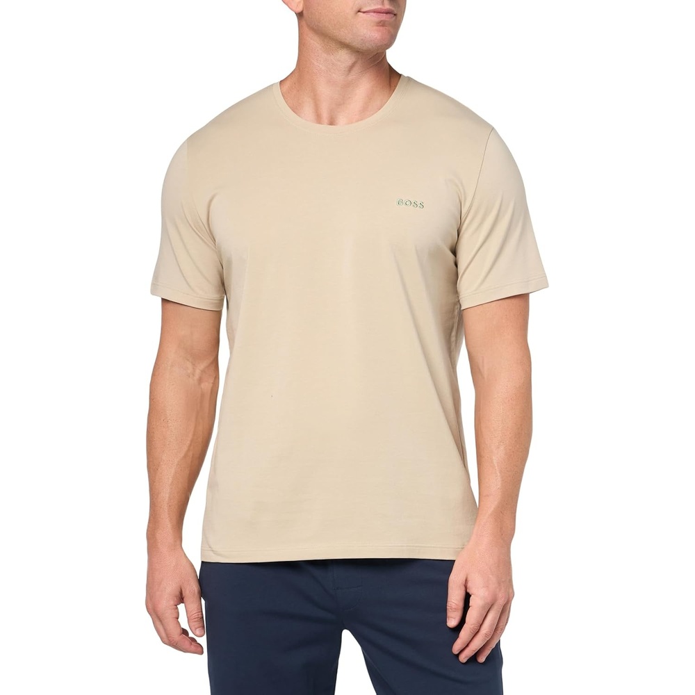 image:imageBOSS Mens MixampMatch Crewneck Cotton Lounge TShirtMilky Way