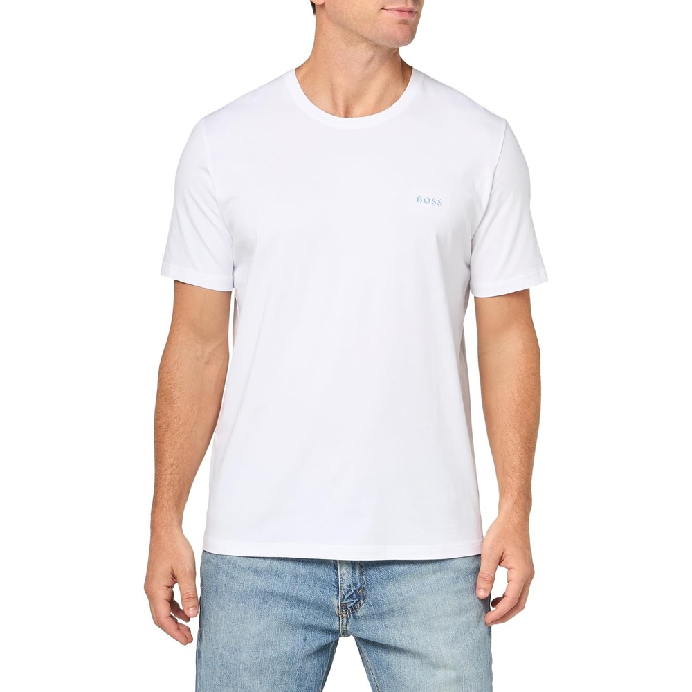 image:imageBOSS Mens MixampMatch Crewneck Cotton Lounge TShirtSalt White