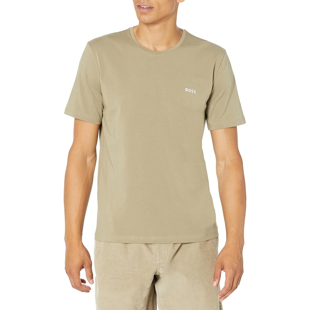 image:imageBOSS Mens MixampMatch Crewneck Cotton Lounge TShirtTrout Green