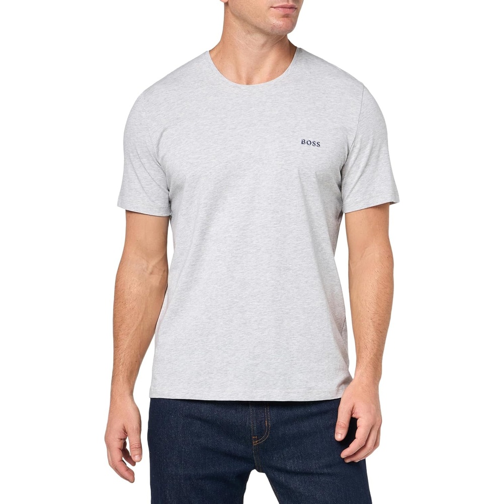 image:imageBOSS Mens MixampMatch Crewneck Cotton Lounge TShirtWild Mushroom Grey