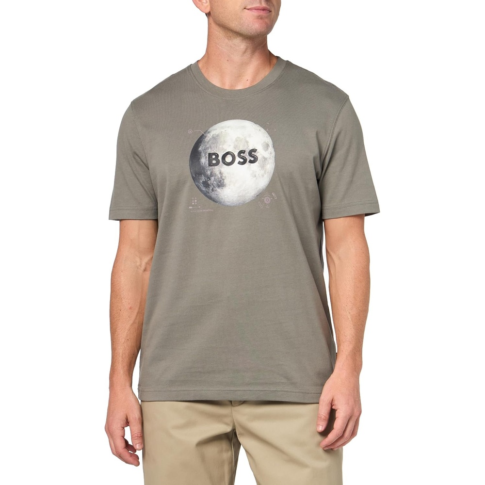 image:imageBOSS Mens Moon Logo Cotton TShirtFossil Grey