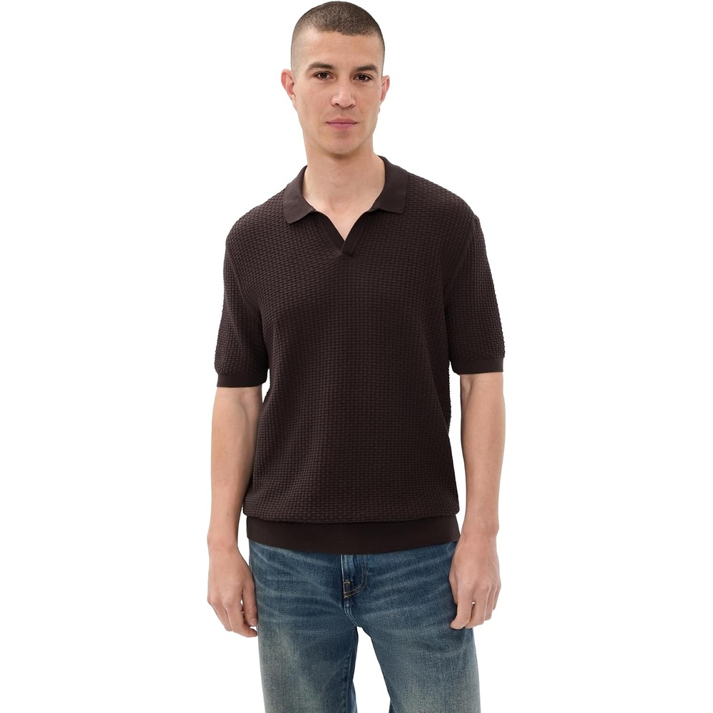 image:imageBOSS Mens Natalo Knit Polo TopDark Brown
