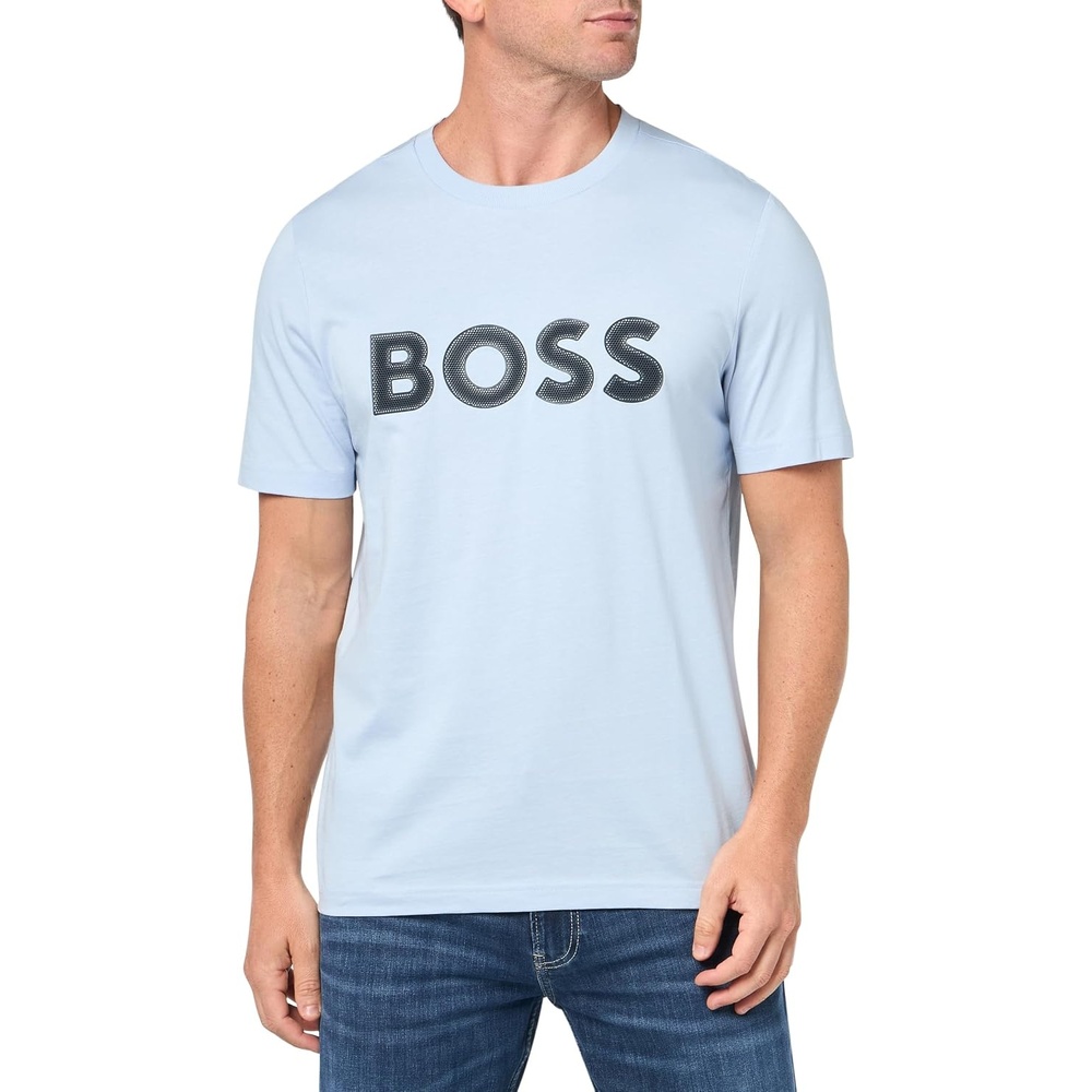 image:imageBOSS Mens Outlined Logo Crew Neck TShirtKentucky Blue