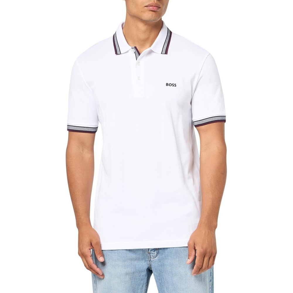 image:imageBOSS Mens Paddy Short Sleeve Polo ShirtBlanc White