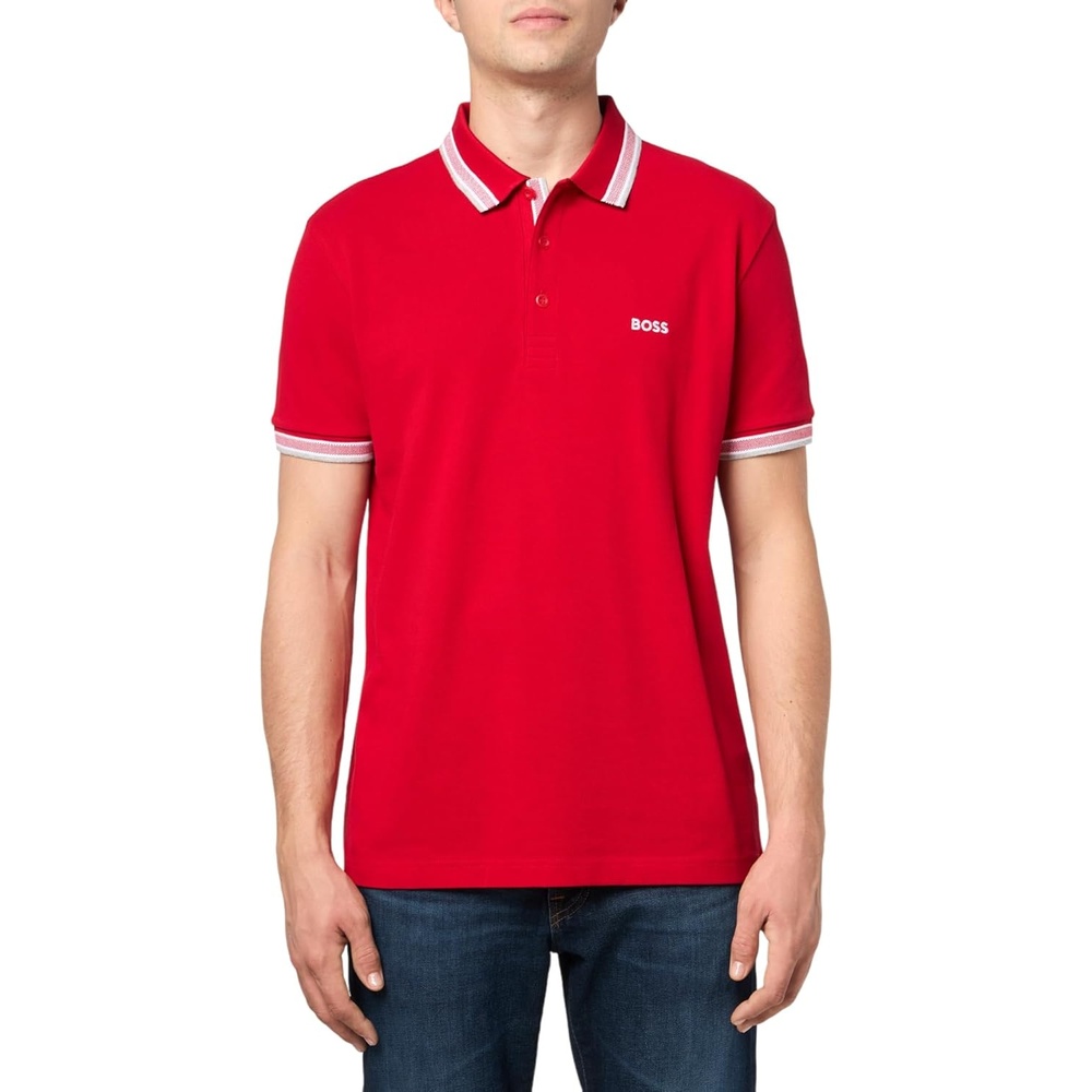 image:imageBOSS Mens Paddy Short Sleeve Polo ShirtCrimson Red