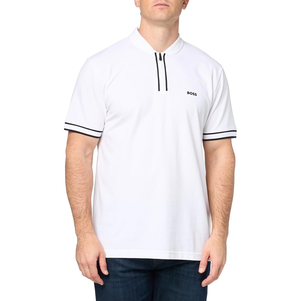 image:imageBOSS Mens Pariq Zip Polo ShirtWhite Oak