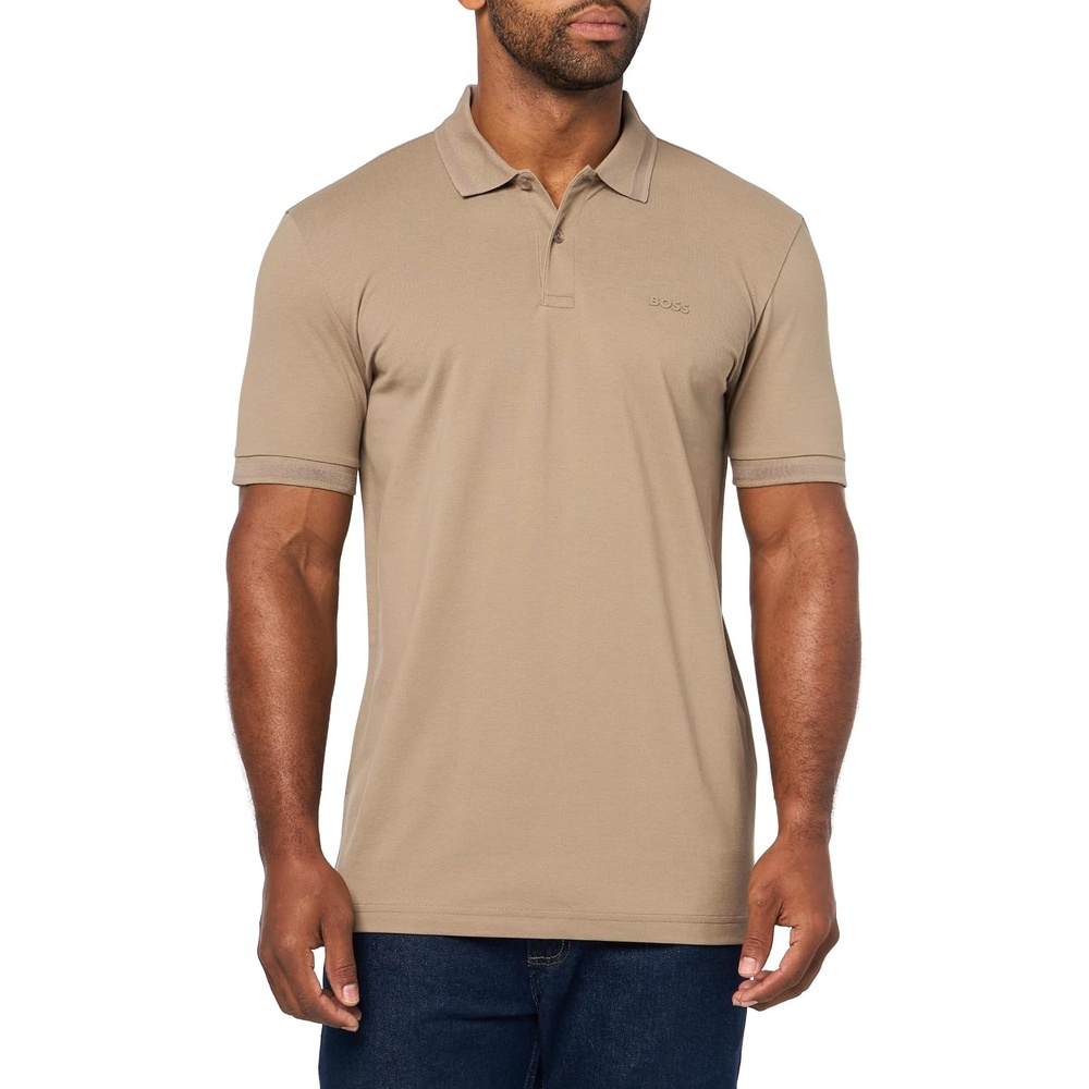 image:imageBOSS Mens Pio Sporty Tonal Collar PoloBrindle
