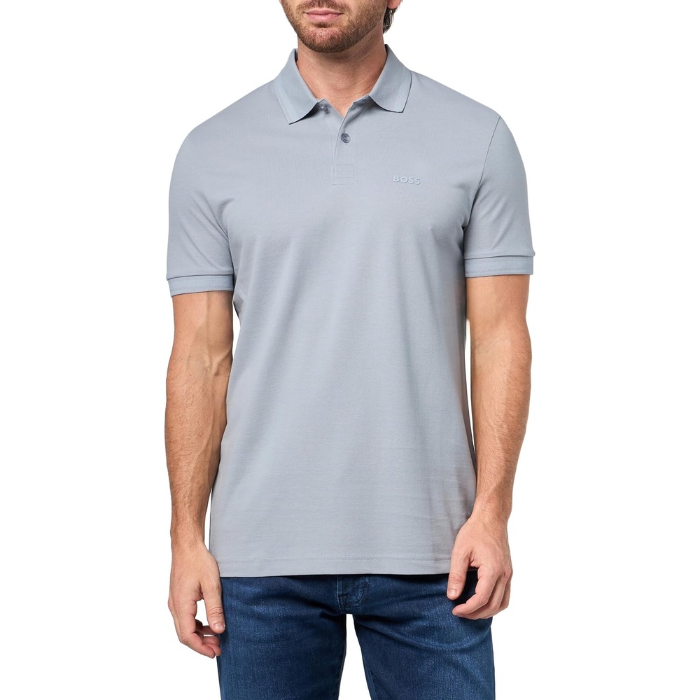 image:imageBOSS Mens Pio Sporty Tonal Collar PoloTradewinds Grey