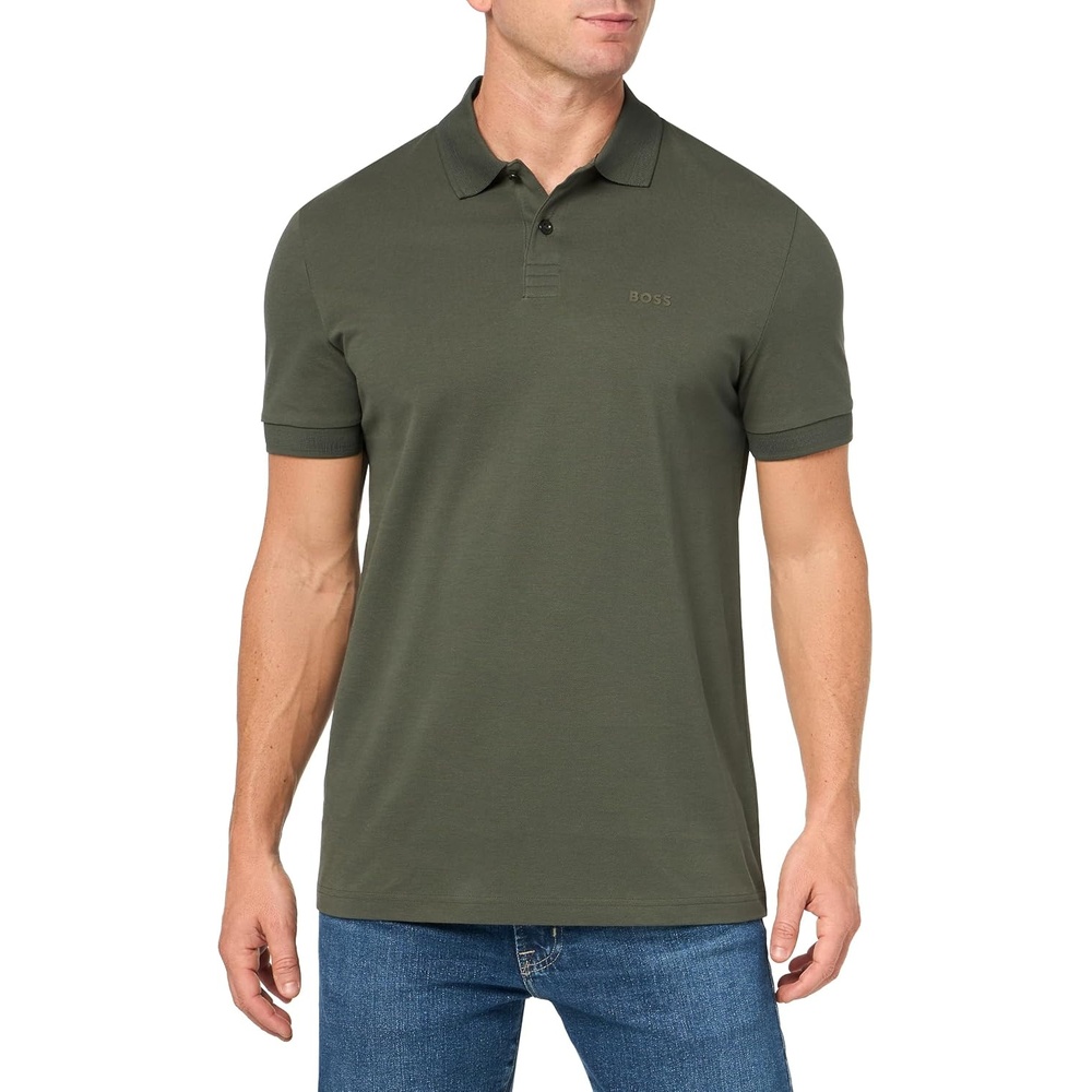 image:imageBOSS Mens Pio Sporty Tonal Collar PoloYoga Green