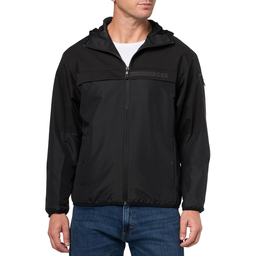 image:imageBOSS Mens Ripstop Nylon Lightweight JacketBlack Currant