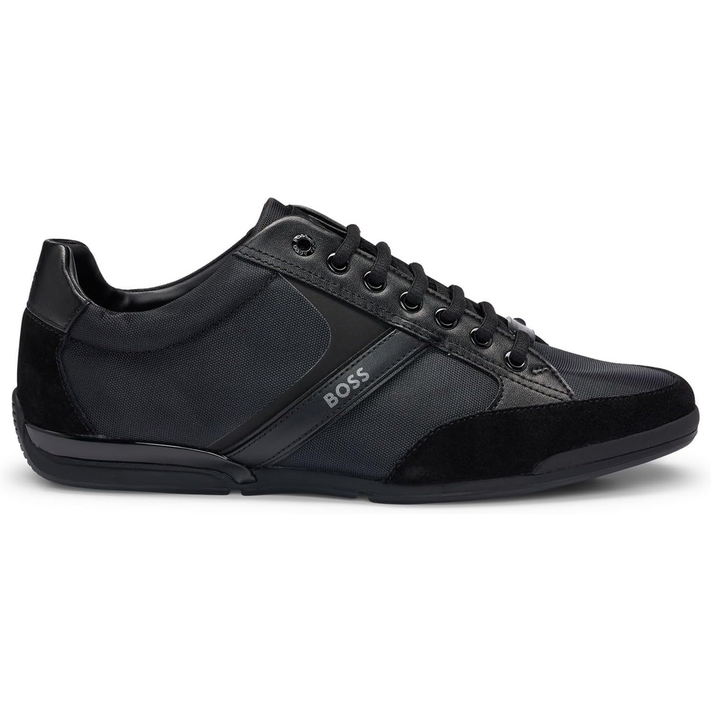 image:imageBOSS Mens Saturn Lowp Sneakers in Mixed Materials with Faux Leather and SuedeBlack