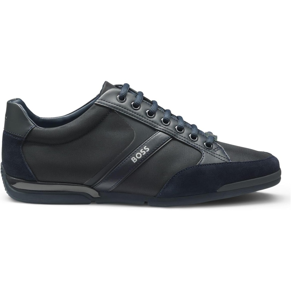 image:imageBOSS Mens Saturn Lowp Sneakers in Mixed Materials with Faux Leather and SuedeDark Blue
