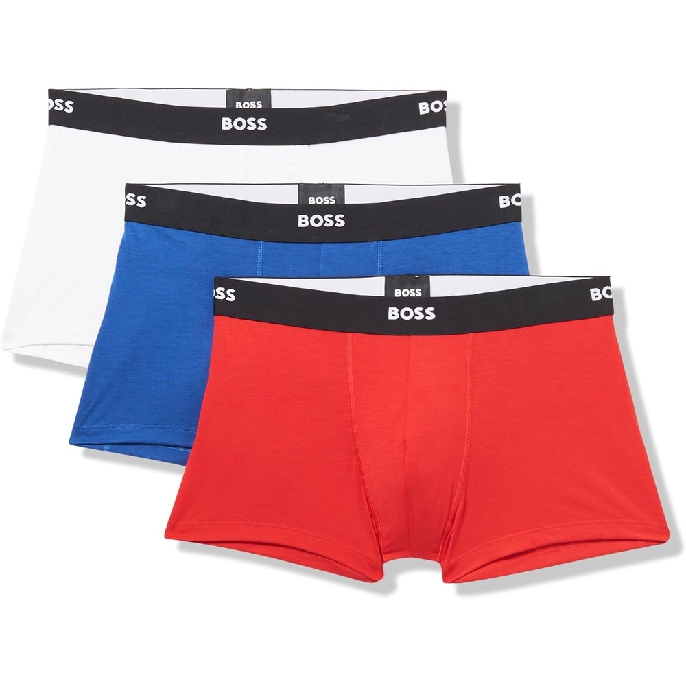 image:imageBOSS Mens Seasonal 3 Pack TrunkBright Red  Bright Blue  Clean White
